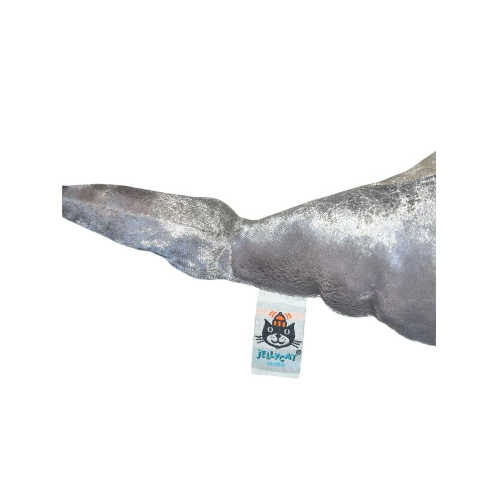 Jellycat London Retired Valentino Hammerhead Shark Plush 15” Soft Velvet Grey - Picture 3 of 6